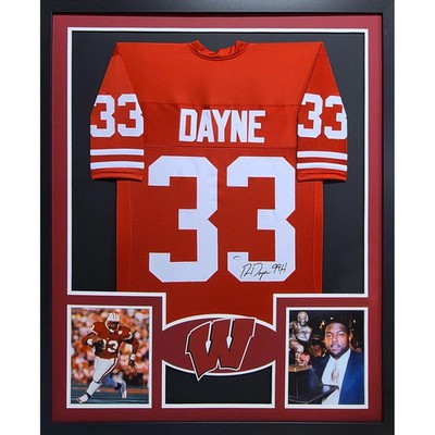 Ron Dayne Signed Framed Jersey Schwartz Autographed Wisconsin