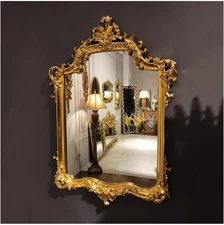 Gorgeous Rococo Baroque Style Floral Scrollwork Wall Mirror