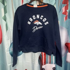 Nike NFL Women's Crew Neck Sweatshirt Denver Broncos Navy Blue Large NWT