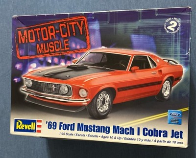 Revell '69 Ford Mustang Mach 1 Cobra Jet 1:25 Model Kit 85-4290 Open Box 