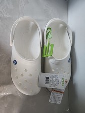 Crocs Unisex Crocband Clog Sandals, White, Men's 9/Women's 11