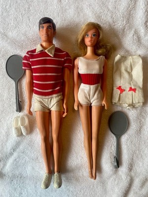 Vintage 1975 Mattel Barbie & Ken Free Moving #7270 #7280 Tennis
