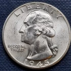 1945 D Washington Quarter 25c Silver BU UNC GEM Brilliant Uncirculated #97176