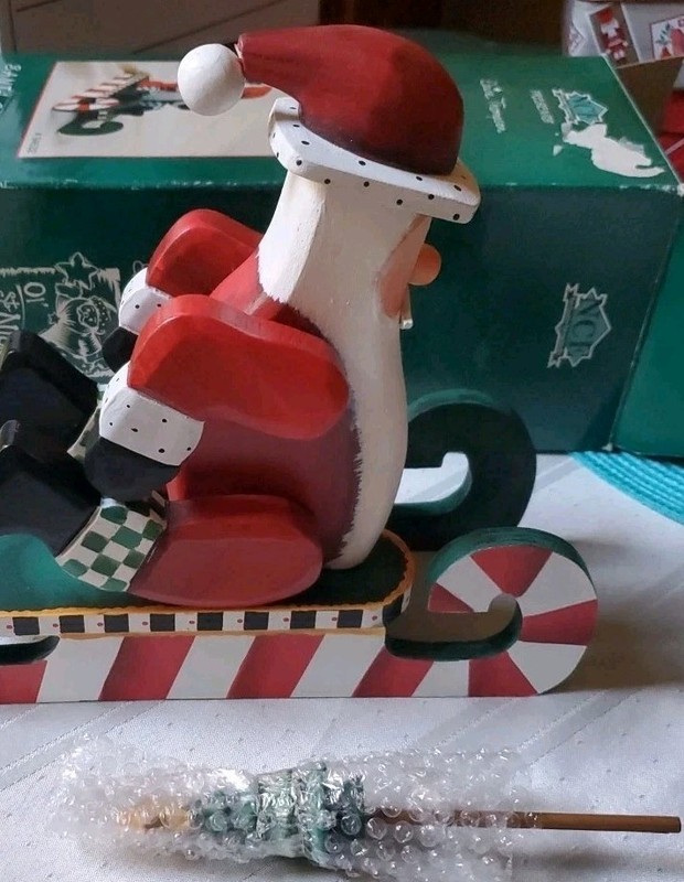 1999 Elaine Thompson Ol St Nick Collection Santa Toboggan 94533 NOS