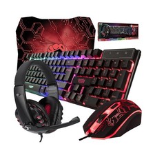 Gaming Keyboard, Mouse, and Gaming Headset plus Mouse Pad Gaming PC Starter Set