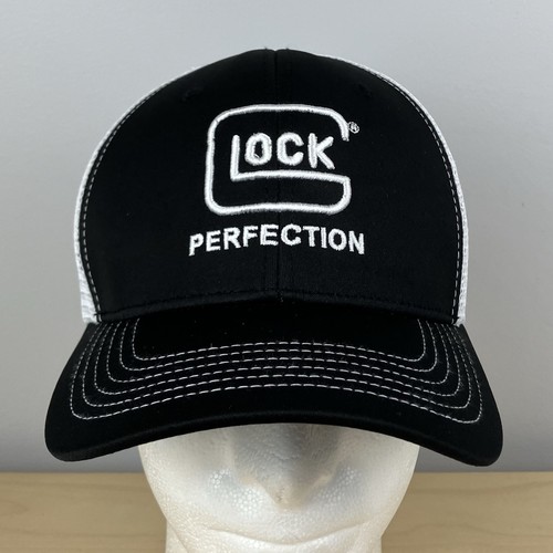 Sombrero de camionero Glock Perfection malla trasera Snapback blanco y negro logotipo bordado - Imagen 2 de 10