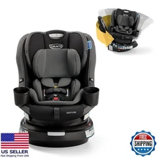 2-in-1 Convertible Car Seat, 360° Rotating, Forward & Rear Facing, Slim Design