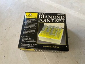 50 THK Diamond coated rotary grinding points jewelry lapidary burr burs GRIT 120