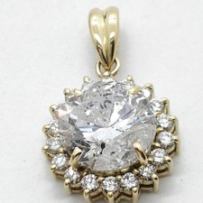 Jewelry Pendant Head Natural Diamond 3.471ct Gold 2343328