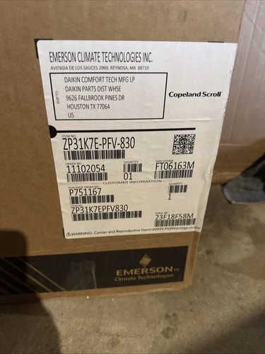 Copeland Scroll Compressor ZP31K7E-PFV-830 208/230v R410A - New