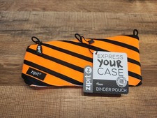 Neon Orange Zipit Binder Case Pouch Pencil Holder Zipper Unusual