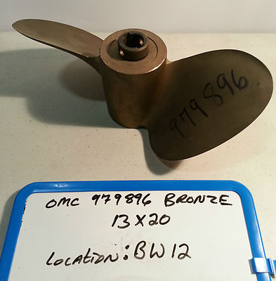 OMC Johnson Evinrude Propeller 979896 AJC-227-C 13x20 RH 2 Blade Bronze Cupped