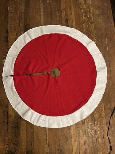 48 Inch Red/white Christmas Tree Skirt Sweet Candy Cane Red and White Santa Suit