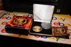 2014 BURNING SILVER LIBERTY DOLLAR COIN W / BLACK RUTHENIUM W / 24 KT. GOLD