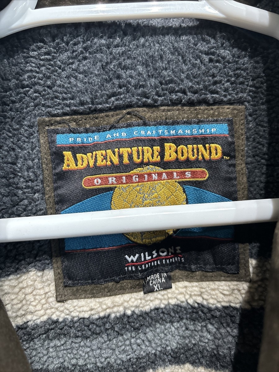 Vtg Wilsons Adventure Bound Brown Suede Leather Jacket Coat Mens