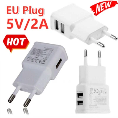 MARKENLOS USB Ladegerät 5V 2A Netzteil Adapter Handy Netzstecker Universal EU-Stecker Weiß