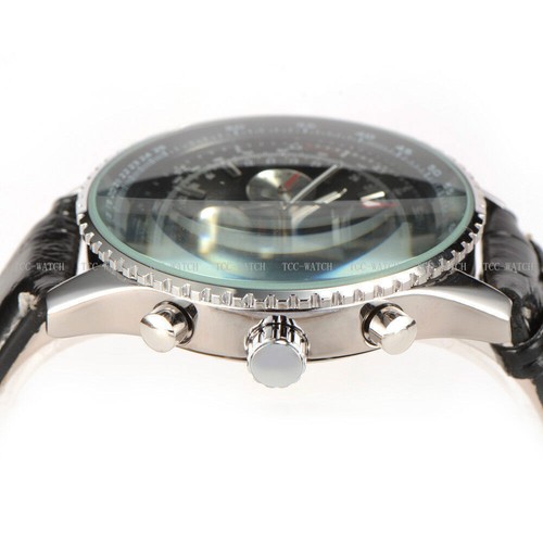 Lujo Jaragar Para Hombre Clásico Analógico Cuero Reloj Esqueleto Automático Mecánico - Imagen 5 de 7