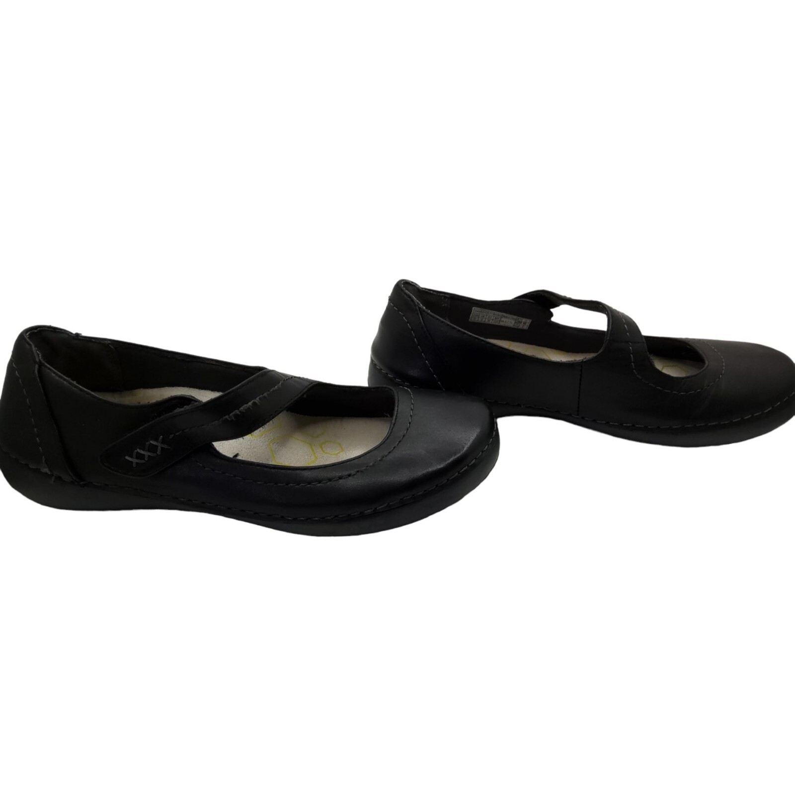 vionic womens black leather hook & loop adjustible mary janes. | eBay