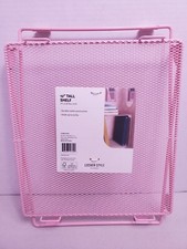 12" Tall Metal Wire School Locker Shelf Stackable - 6pk case of Blush Pink
