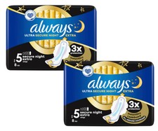 Image of Always Ultra Sanitary Towels Pads Secure Night Extra 8 Pads (16 Pads)