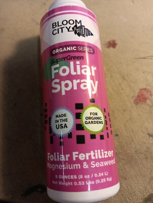 Bloom City Organic Supergreen Kelp Foliar Spray for Plants New Missing Cap B34