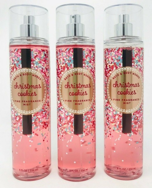 3 CHRISTMAS COOKIES BATH & BODY WORKS FINE FRAGRANCE MIST BODY SPRAY 8