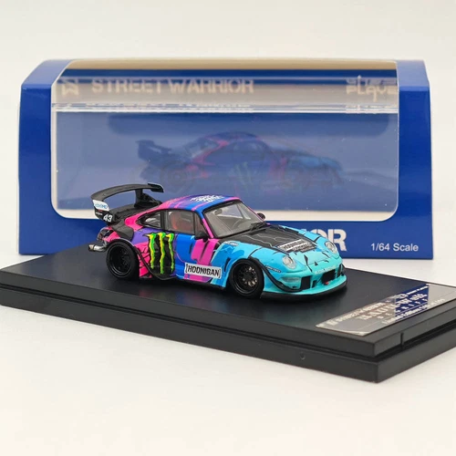 1/64 STREET WARRIOR Porsche 993 RWB Monster Energy painting Hoonigan Diecast Car - Picture 4 of 7