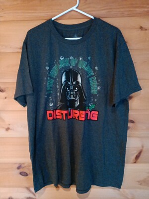 Disney Store Star Wars DARTH VADER ''Holiday Cheer'' Dark Gray t-shirt Size 2XL