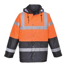 Image of Oxford Weave 300D Class 3 Hi Vis Two Tone Traffic Jacket Orange 5XL