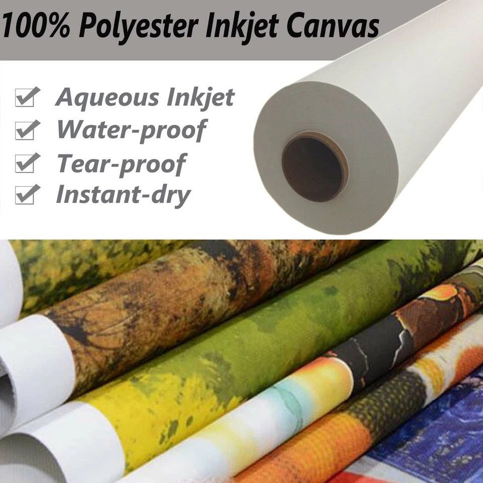 Polyester Inkjet Printing Canvas Wide Format Water-based Printer44"x40ft - Image 3 of 4