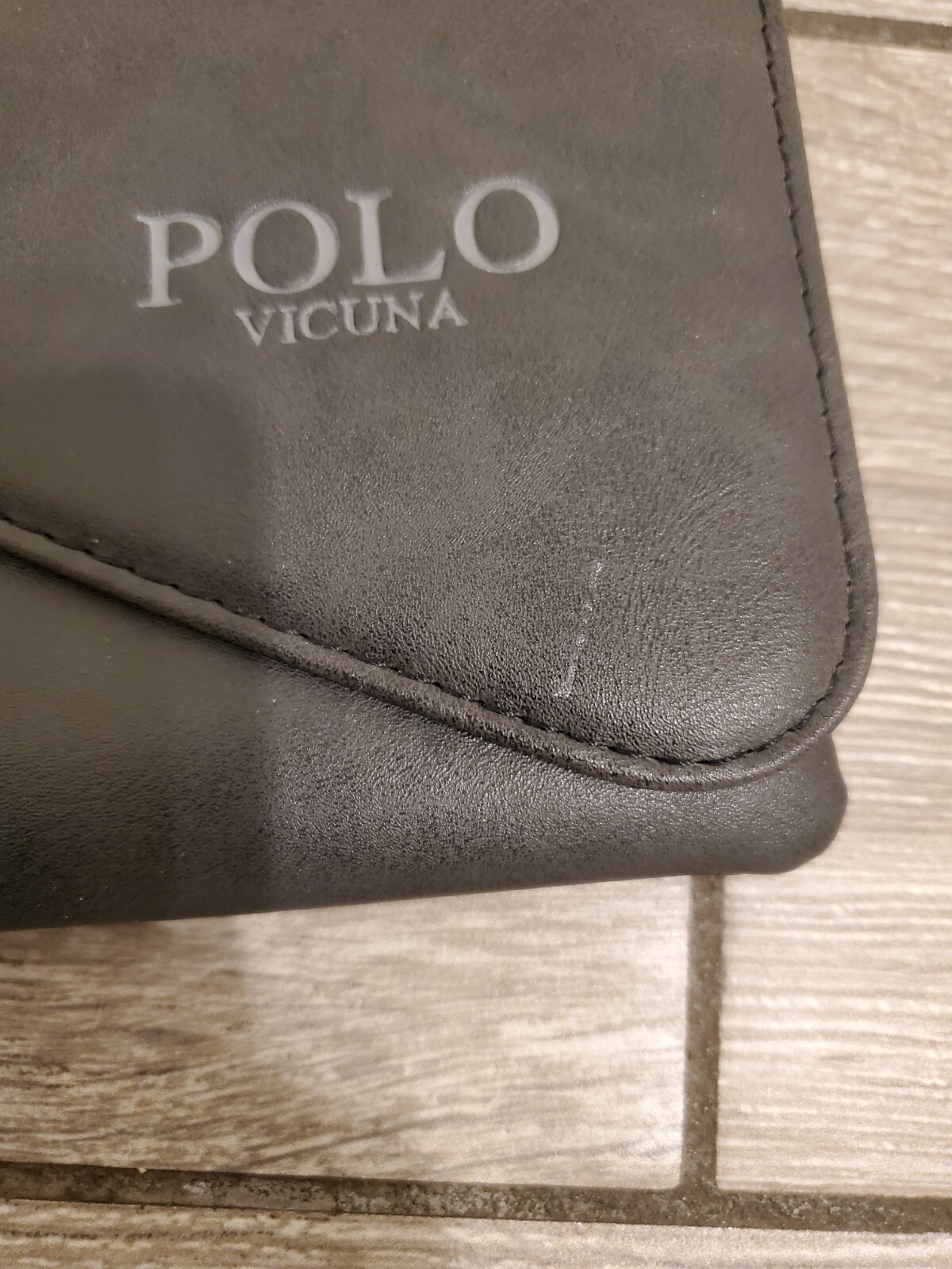 Polo Vicuna men's faux leather black crossbody bag si… Gem