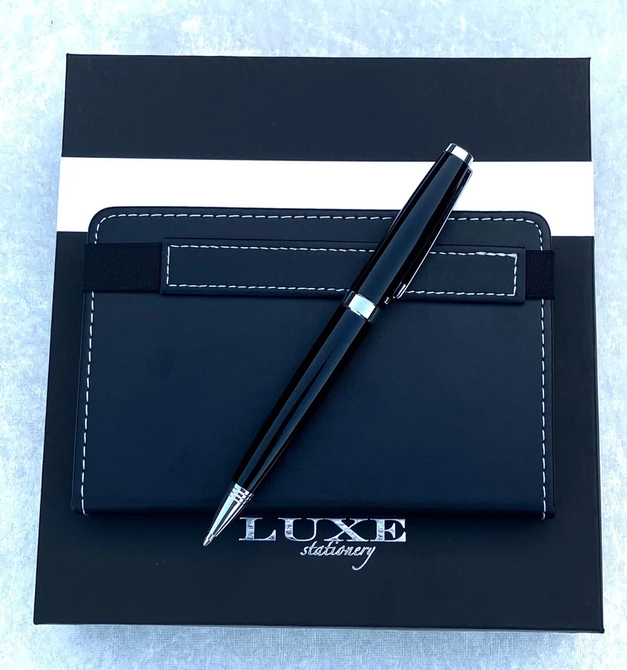 Metall Kugelschreiber / IHRE GRAVUR / mit Pocket Lederstyle Notizbuch / in Box - Bild 4 von 4