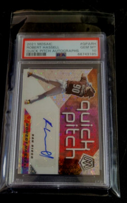 2021 Mosaic Prizm Baseball Robert Hassell Auto PSA 10 Quick Pitch