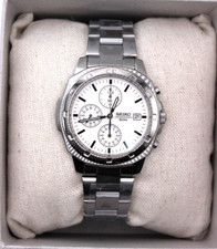 SEIKO SND187 P1 Chronograph Watch Overseas Reimported Models White Silver Japan