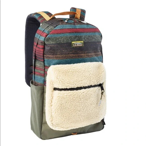 NEW LL Bean Bag Limited Edition Sherpa Trim Backpack