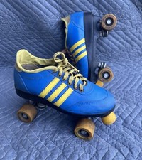 Vintage 1980s Colt Outdoor Indoor Great Skates Roller Blue  Yellow Size 6-8 Low