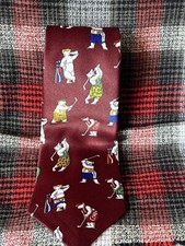 Vintage Coca Cola Mens Neck Tie Standar Maroon Polar Bear Golf With Tag WM