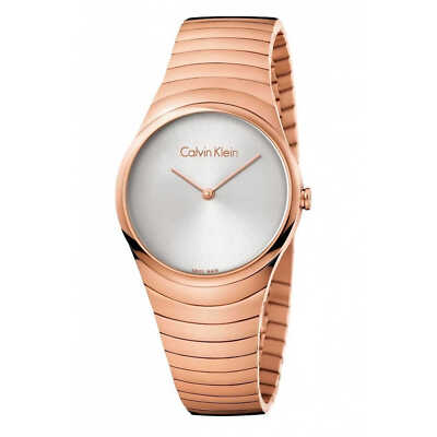 Damenuhr CK CALVIN KLEIN WHIRL K8A23646 Edelstahl Gold Rose SWISS MADE
