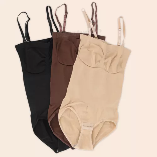 Body donna modellante a compressione senza spalline modellante controllo pancia tubetop - Foto 12 di 42