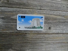 Wyoming Devils Tower base plate blank motorcycle size Sample Wyoming plate!!!!