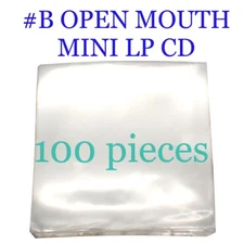 #B Open Mouth Outer Replacement Plastic Sleeves for MINI LP CDs 100 pieces