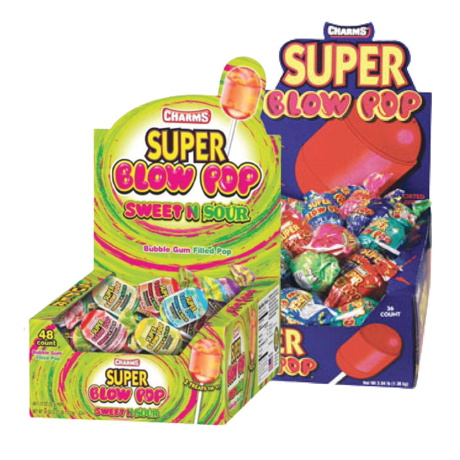 Конфеты Super Blow Pop Lollipops с разнообразным вкусом Charms | 1,13 унции | Смешивайте и сочетайте