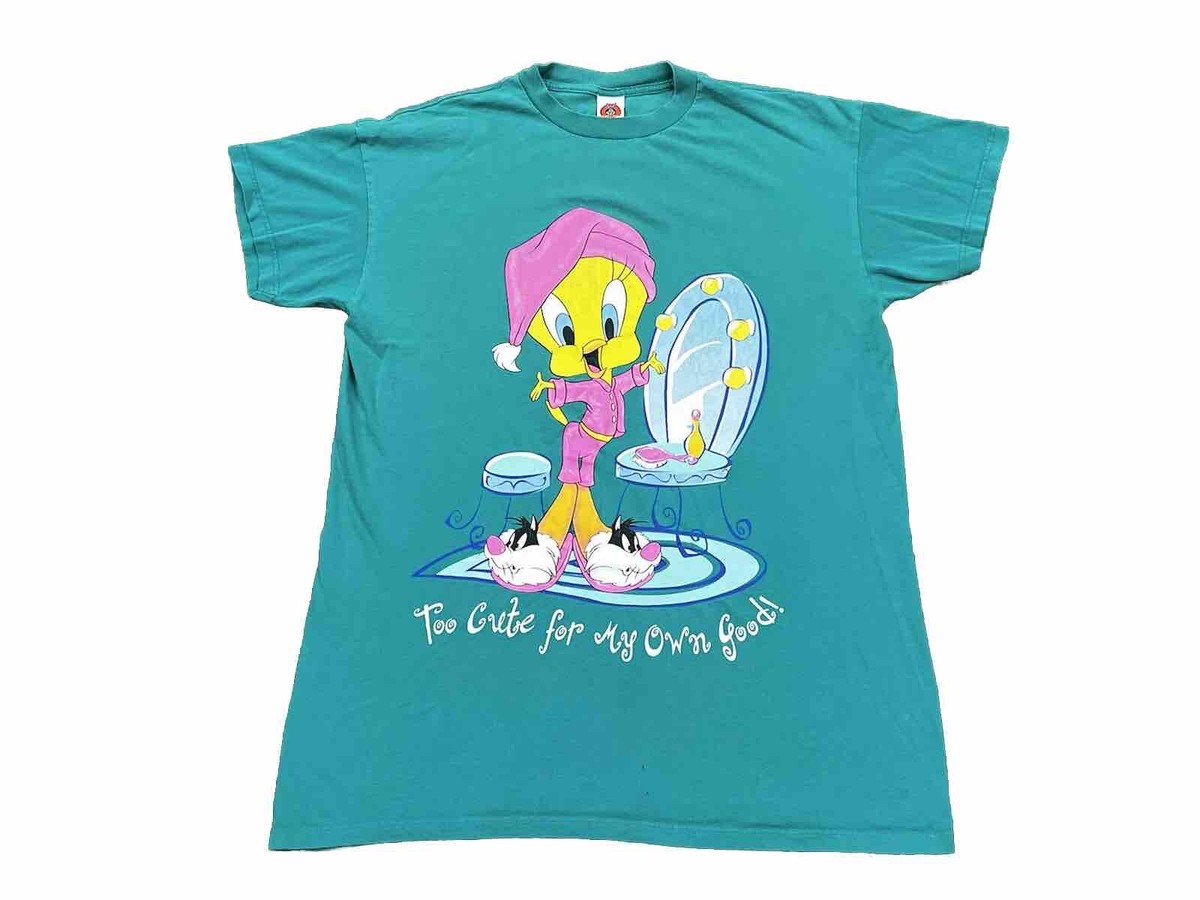 Vintage 90s Tweety Bird Too Cute Long Tee OSFA LOONEY TUNES