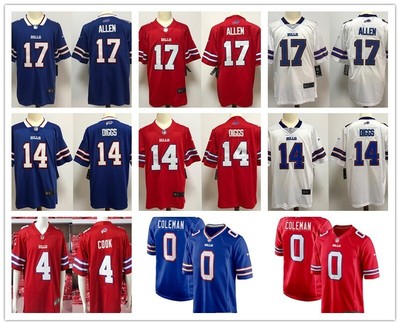 Herren NFL Allen #17#14#0#4 Buffalo Bills American Fussball Trikots Genäht