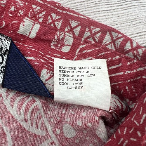 Vintage 80's Woolrich Hawaiian Tribal Geo Floral Tiki Button Down Shirt Mens M - Picture 5 of 5