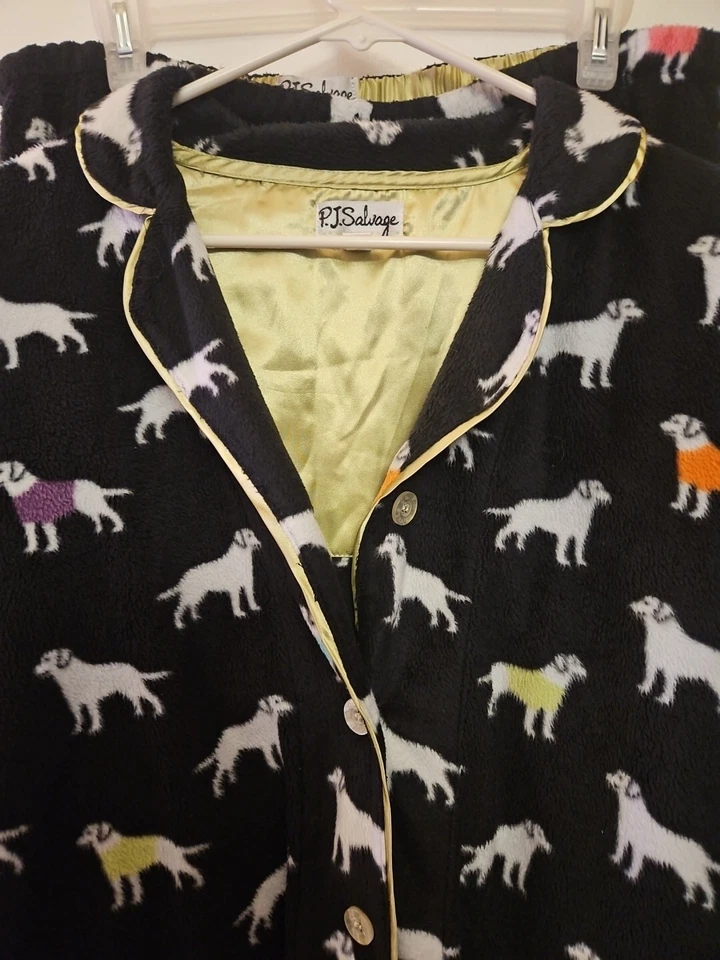 PJ Savage Pijama Set XL Acogedor Grueso Confort Perros Animales Negro  Foto 3 de 4