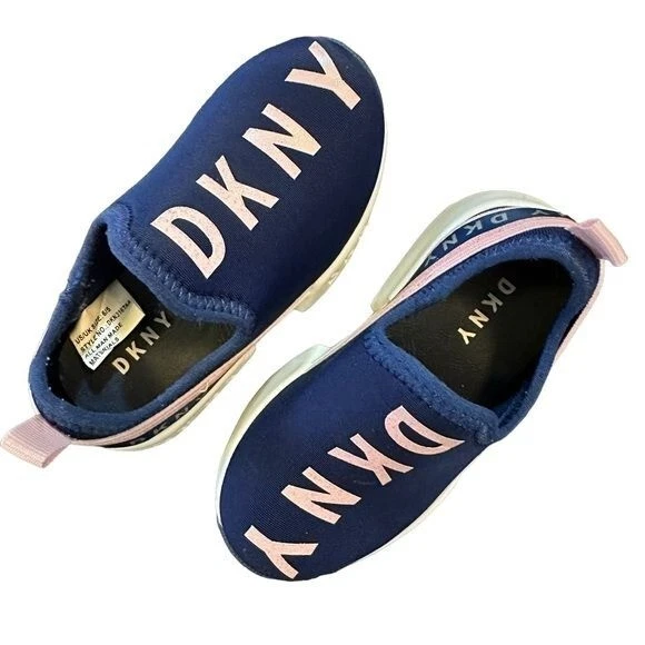 DKNY Maddie Slip On Sneakers Blue Pink Girls Toddler Size | eBay