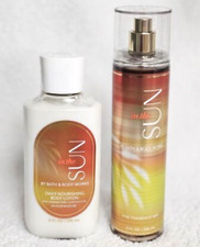 BATH  BODY WORKS IN THE SUN FINE FRAGRANCE MIST  BODY LOTION 8 OZ SET OF 2