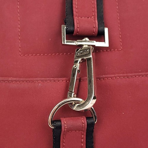 DKNY Red Nylon Tote Shoulder Bag Purse – Zip Top, Pockets, Lightweight - Picture 10 of 24