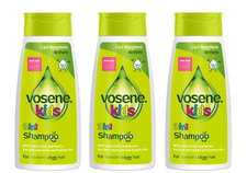 3x Vosene Kids 3in1 Shampoo 250ml, with natural lice repellents 17.32 per litre